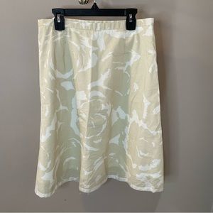 J. Crew Beige & White A-Line Skirt Sz 2
